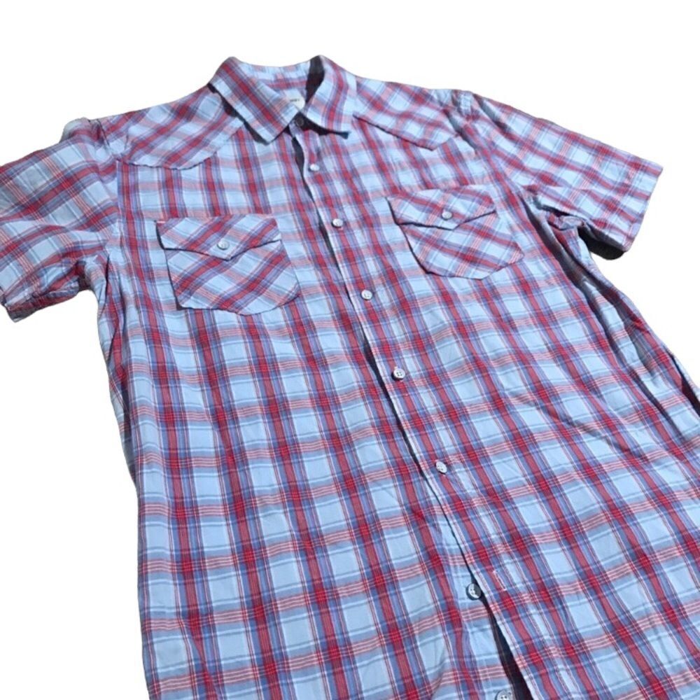 Old navy short sleeved size medium plaid shirt new without tags